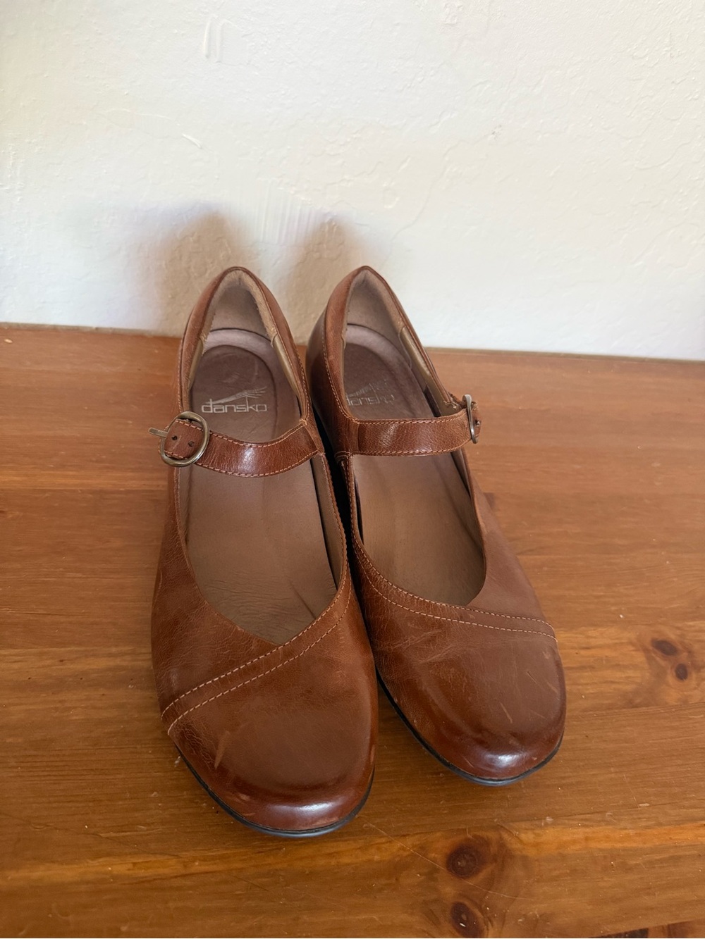 Dansko Brown Leather Mary Jane low heel with Buckle Strap